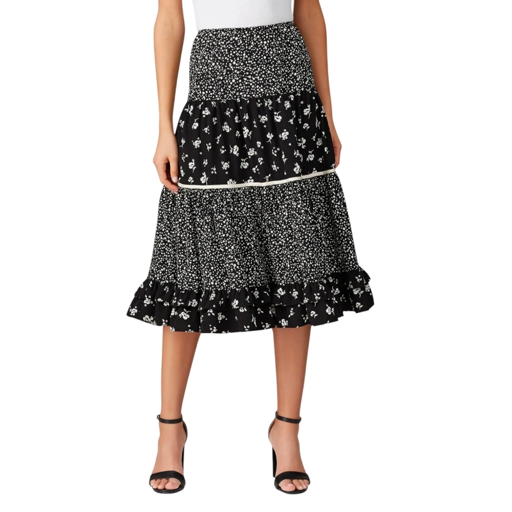 🎆 Sweet baby jamie boho black and white midi skirt by Jamie Mizrahi